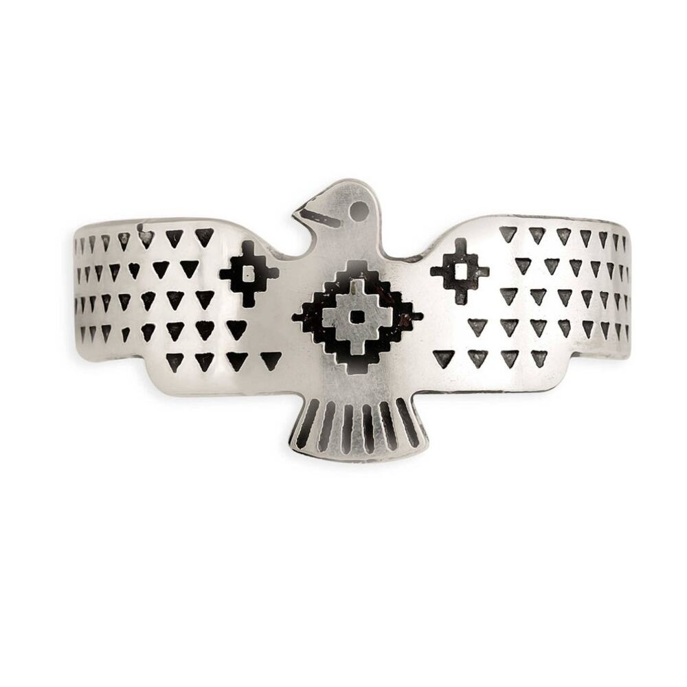 Thunderbird Sky Etched Brass Cuff Bracelet